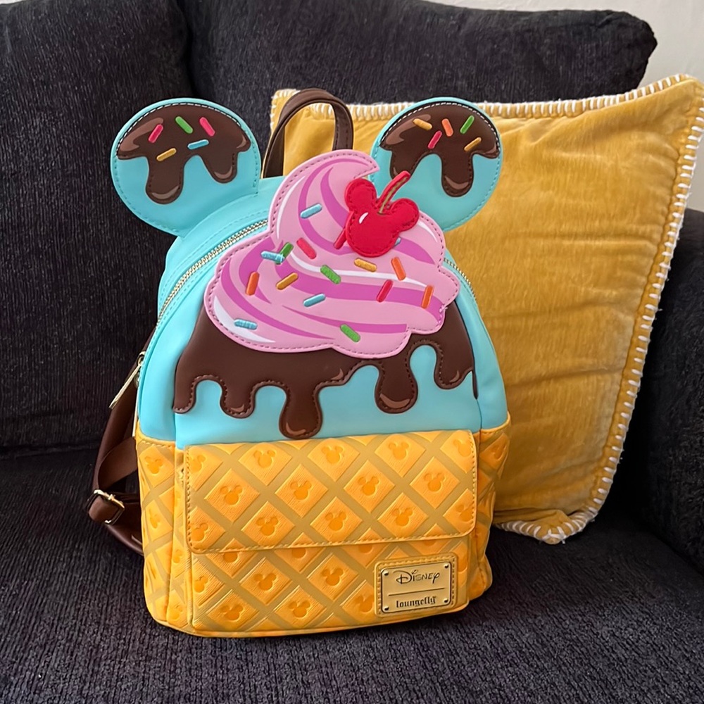 Loungefly Disney ice cream sundae backpack